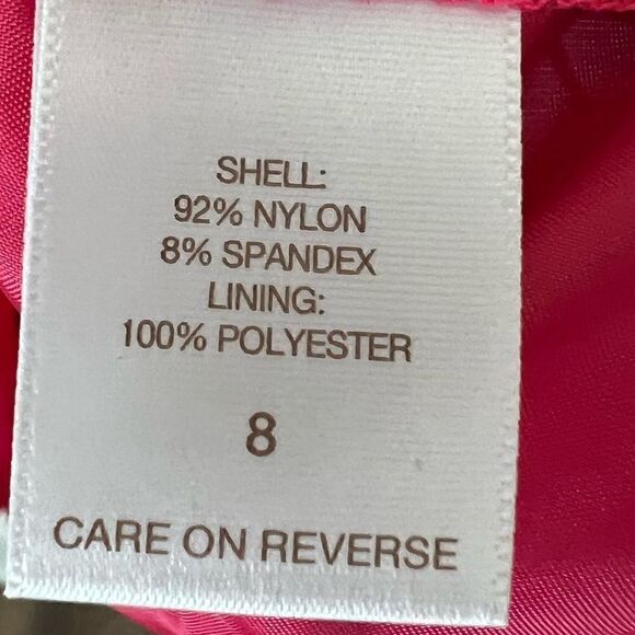 Eva Mendes NY & Co. Pink Sleeveless Embroidered Lace Fit & Flare Dress Size 8 - Picture 7 of 7